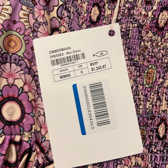 NEW Zimmerman Cosmic Twist Front purple bow ruched sleeve flare dress - Picture 12 of 16